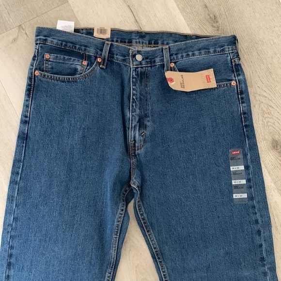 Levi’s 505 regular blue jeans 38 x 32  tan NWT‎ straight leg - Picture 8 of 13